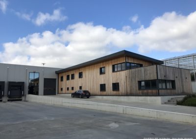 Aménagement serres horticoles bâtiment de bureaux bois massif l Keteland Architecteurs